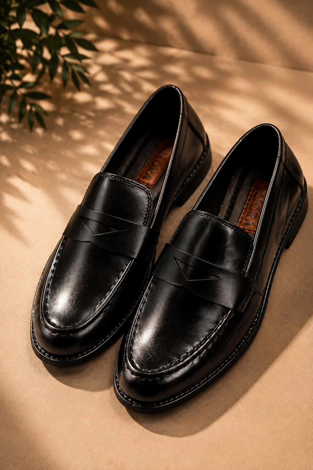 Black Round Penny Loafer