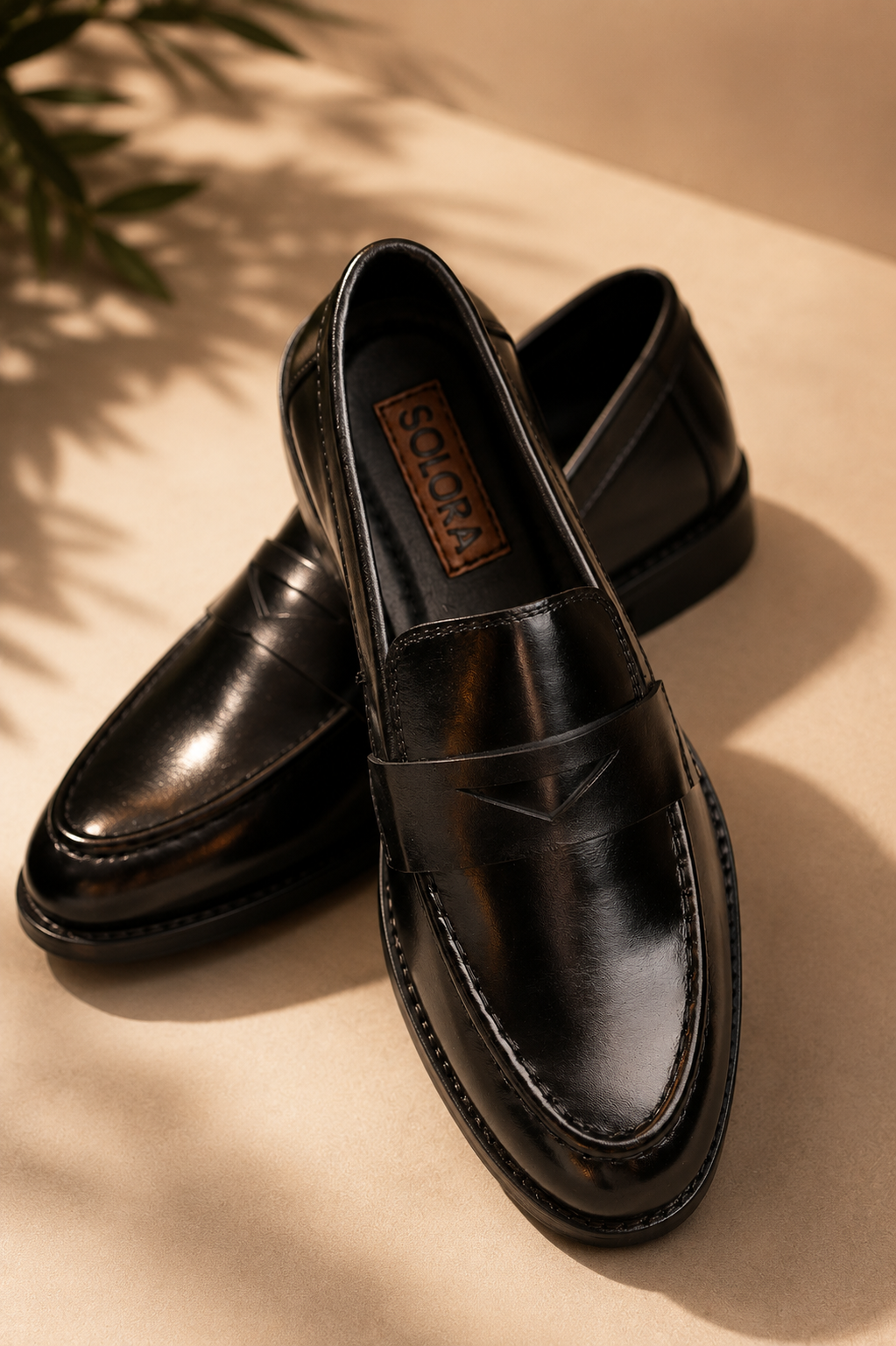 Black Round Penny Loafer
