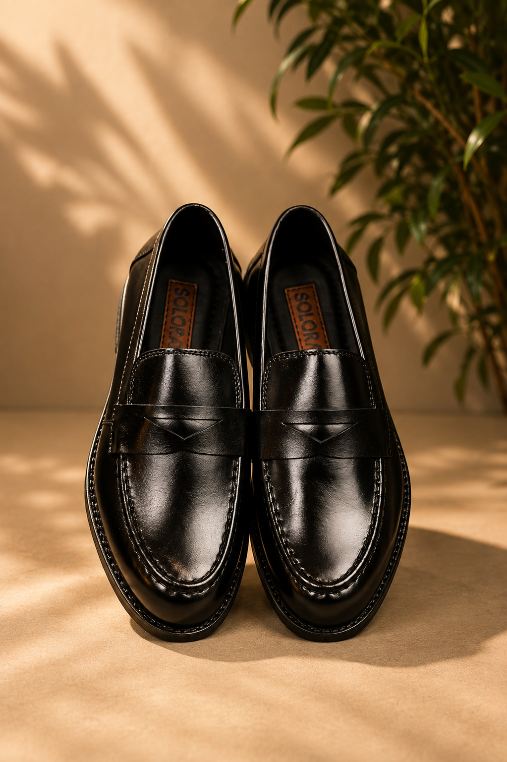 Black Round Penny Loafer